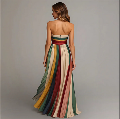 Robe Maxi Plissée d’été "Éclat d’Été"