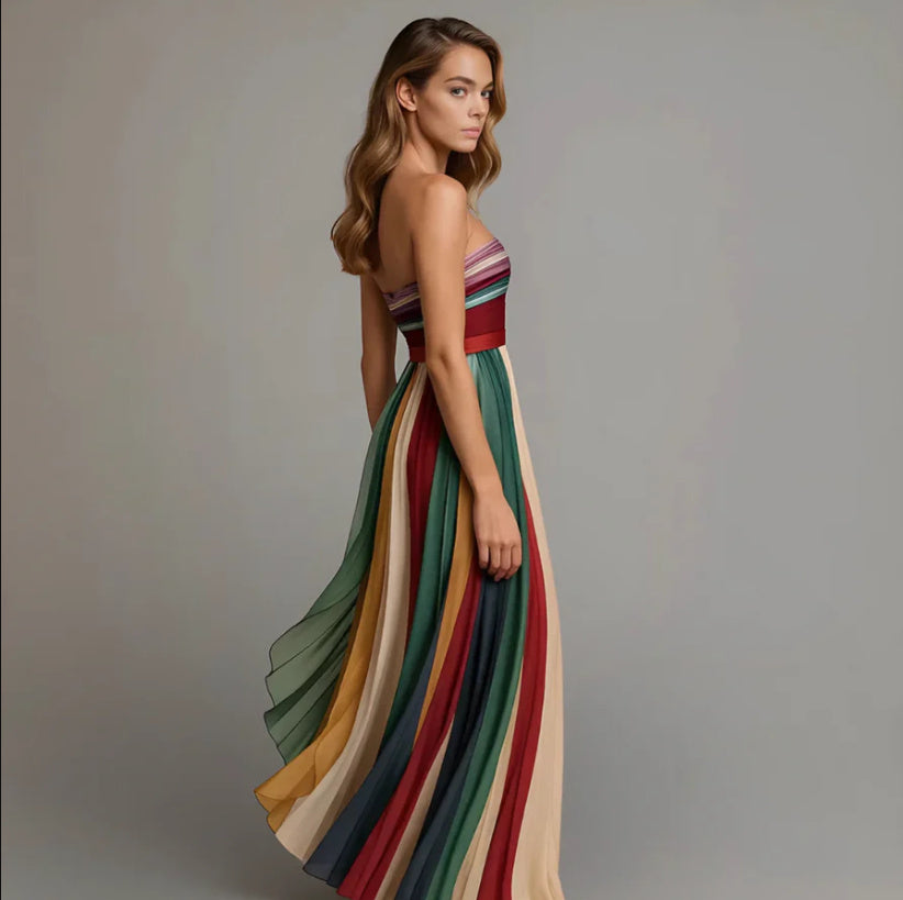 Robe Maxi Plissée d’été "Éclat d’Été"